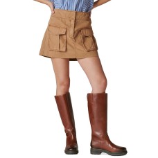 Lucky Brand Womens Clean Cargo Mini Skirt, Chipmunk,L