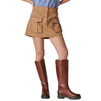 Lucky Brand Womens Clean Cargo Mini Skirt, Chipmunk,XL