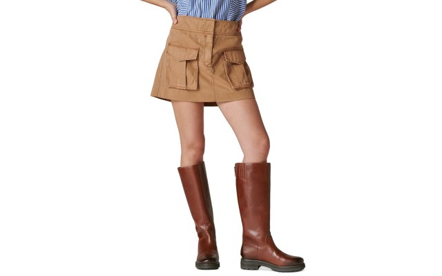 Womens Clean Cargo Mini Skirt, Chipmunk,XS