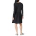  Women’s Cloud Jersey Wide Ribbed Dress, Black, XL (US 12-14)