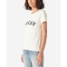  Womens  Floral Embroidered T-Shirt, White, M