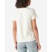  Womens  Floral Embroidered T-Shirt, White, M