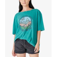 Lucky Brand Womens Graphic T-Shirt, Blue, M