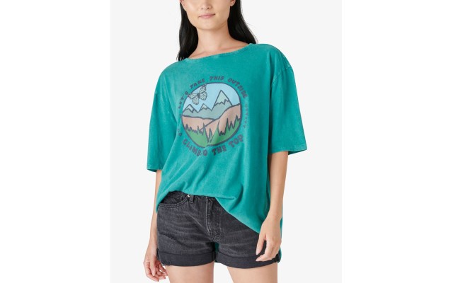  Womens Graphic T-Shirt, Blue, M