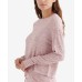  Womens Hacci Ribbed Long Sleeve Top, Light Pink, S