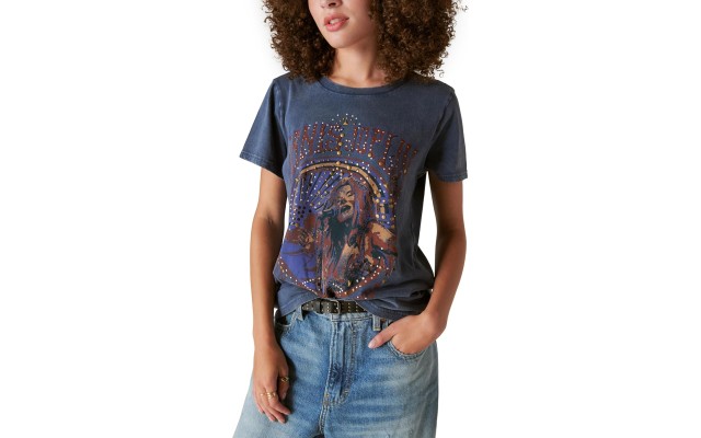  Women’s Janis Classic Crew Tee Dress, Blues, Small