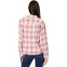 Women’s Raw Edge Cropped, Pink Blush Plaid, X-Large