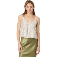 Lucky Brand Women’s Sequin Mini Top, Champagne, Medium