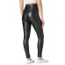  Women’s Vegan Leather Legging, Jet Black, X-Large