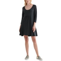 Lucky Brand Womens Weekend Cotton Blend Babydoll Dress, Black, S