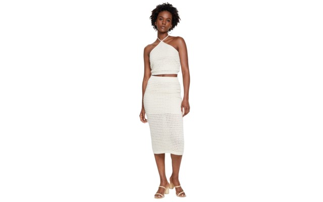  Women’s Mia Crochet Skirt, Beige, Small