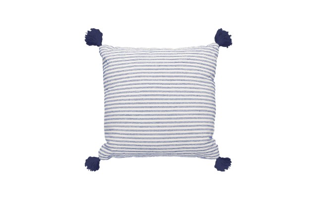 Lush Dcor Pinnacle Stripe Decorative Pillow, Navy/White, 20 x 20″