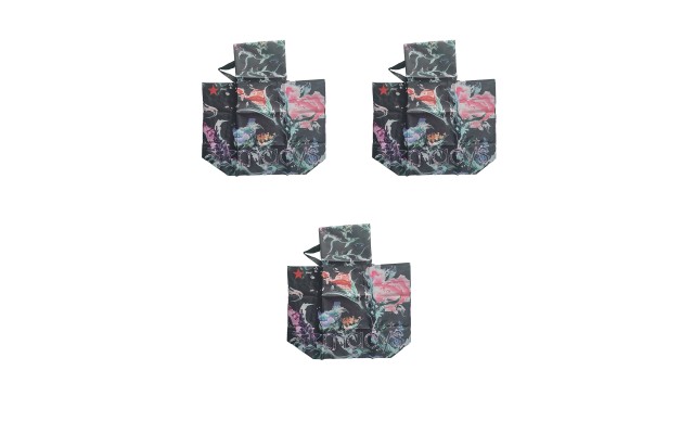 Macys X Oceancycle from Beach to Bag 1 Reusable Shopping Tote Bags Choose Style, Blue Black, Large, Set Of 3 Pink, Large