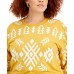  Womens Trendy Plus Size Aztec Sweatshirts, Yellow, 3X