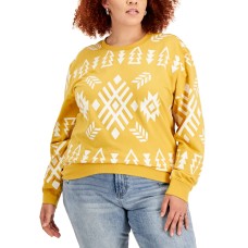 Mad Engine Womens Trendy Plus Size Aztec Sweatshirts