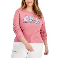 Mad Engine Womens Trendy Plus Size Care Bears Cotton Tops, Pink, 2X