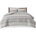  Amaya Full/Queen 3 Piece Cotton Seersucker Duvet Cover Set, Full/Queen, Gray