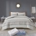  Amaya Full/Queen 3 Piece Cotton Seersucker Duvet Cover Set, Full/Queen, Gray
