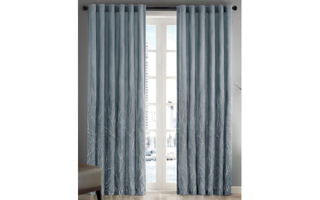  Andora Embroidered Window Panel, 50″ x 95″, Blue