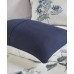  Benita Full/Queen 7pc Printed Seersucker Comforter Set, Navy