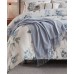  Benita Full/Queen 7pc Printed Seersucker Comforter Set, Navy