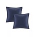  Benita Full/Queen 7pc Printed Seersucker Comforter Set, Navy