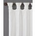  Emilia Twisted Tab Top Faux-Silk Window Panel, 50″ x 84″, White