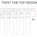  Emilia Twisted Tab Top Faux-Silk Window Panel, 50″ x 84″, White