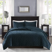 Madison Park Harper Quilted Velvet 3-Pc. Coverlet Set, Full/Queen, Emerald