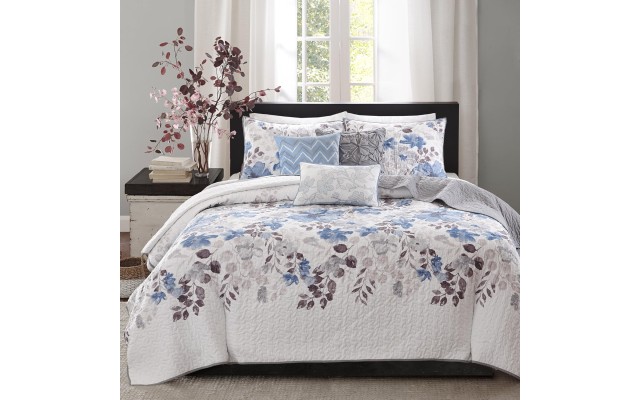  Luna 6-Pc. Quilt Set, Full/Queen, Navy