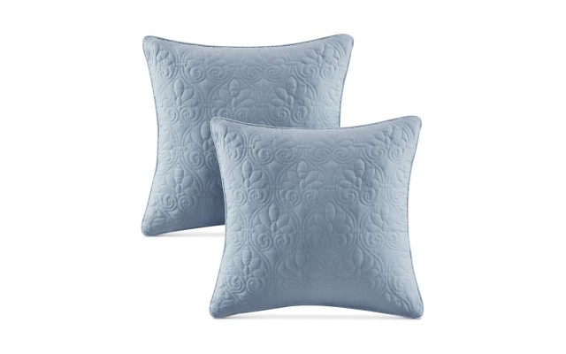  Mansfield Quilted 2-piece Throw Pillow Set, Blue, 20X20