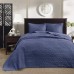  Quebec Quilted 3-Pc. Bedspread Set,  Queen, Navy