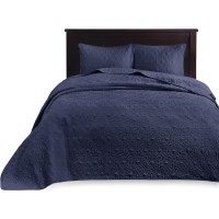 Madison Park Quebec Quilted 3-Pc. Bedspread Set,  Queen, Navy