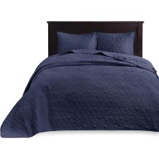 Madison Park Quebec Quilted 3-Pc. Bedspread Set,  Queen, Navy