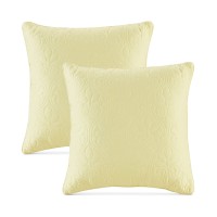 Madison Park Quebec Quilted Square Pillow Pair, 20 x 20, Yellow