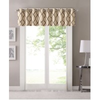 Madison Park Saratoga Fretwork Printed Grommet Valance, 50″ x 18″, Khaki