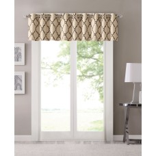 Madison Park Saratoga Fretwork Printed Grommet Valance, 50″ x 18″, Khaki