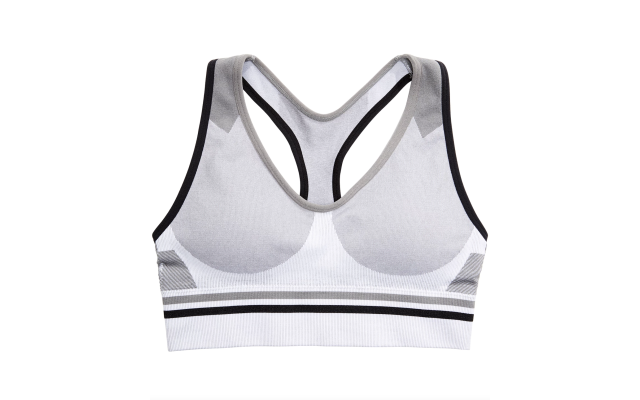  Little & Big Girls Seamless Sports Bra (Gray, M)