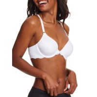 Maidenform One Fab Fit Lace T-Back Shaping Underwire Front Close Bra 7112, White, 34C