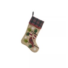 Manor Luxe Cardinal Noel Peace Jute Christmas Stocking