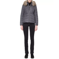 Maralyn Me Juniors Faux-fur-trim Hooded Concrete XSmall, Grey