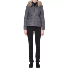 Maralyn Me Juniors Faux-fur-trim Hooded Concrete XSmall, Grey
