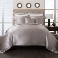 Mari Ann Silk Charmeuse Duvet Cover, Queen, Champagne, Queen