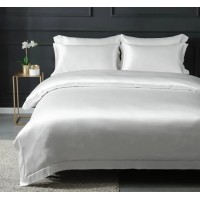 Mari Ann Silk Charmeuse Duvet Cover, Queen, Ivory, Queen