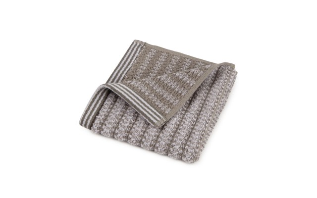  Curacao Jan Theil Cotton Textured Stripe Jacquard 13″ x 13″ Wash Towel, Gray