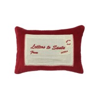 Martha Stewart Collection 14″x20″ ‘Letters to Santa’ Decorative Pillow, Red