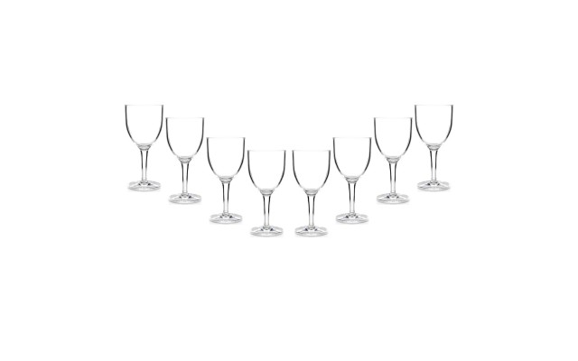  Collection Acrylic Wine Glass, Clear, Pack 8