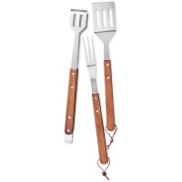 Martha Stewart Collection Barbeque, 3-Pc Wood Handled Utensil Set