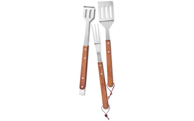  Collection Barbeque, 3-Pc Wood Handled Utensil Set