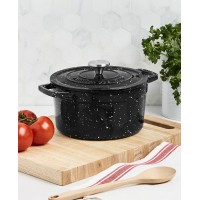 Martha Stewart Collection Enameled Cast Iron Speckled 4-Qt. Dutch Ovens, Black